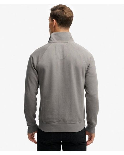 Homme Pull À Logo, Col Tunisien Et Manches Raglan Essential Taille Superdry pour homme en coloris Gray