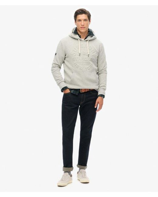 Superdry Gray & Co Embossed Logo Graphic Hoodie for men