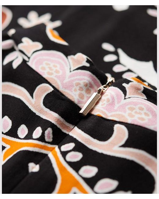 Superdry Metallic & Co Long Sleeve Printed Mini Dress