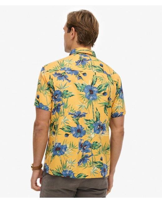 Superdry Blue & Co Hawaiian Printed Shirt for men