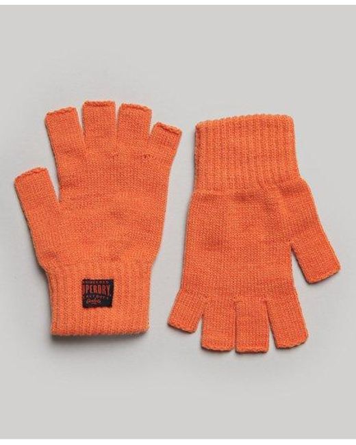 Superdry Workwear Gebreide Handschoenen in het Orange