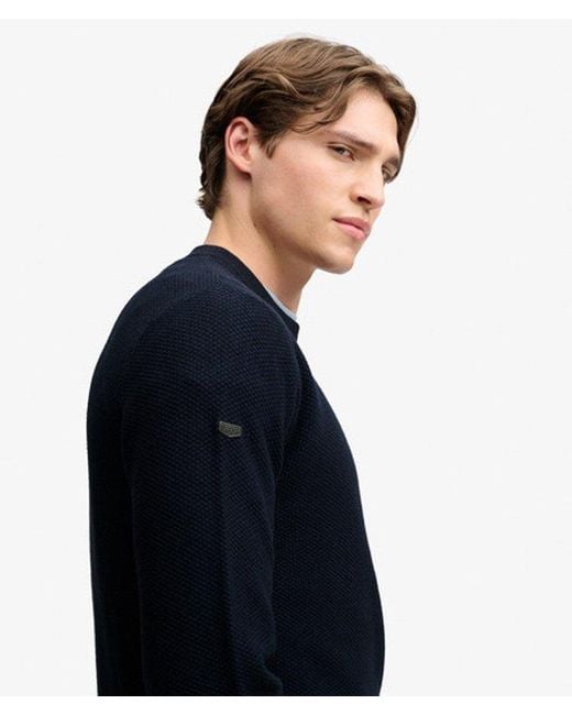 Superdry Blue & Co Texture Knit Jumper for men
