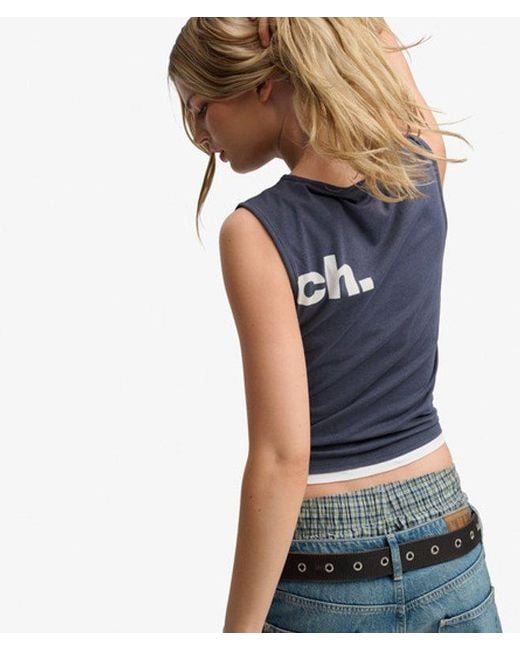 Superdry Blue Bench X & Co Bench Fitted Layer Tank Vest