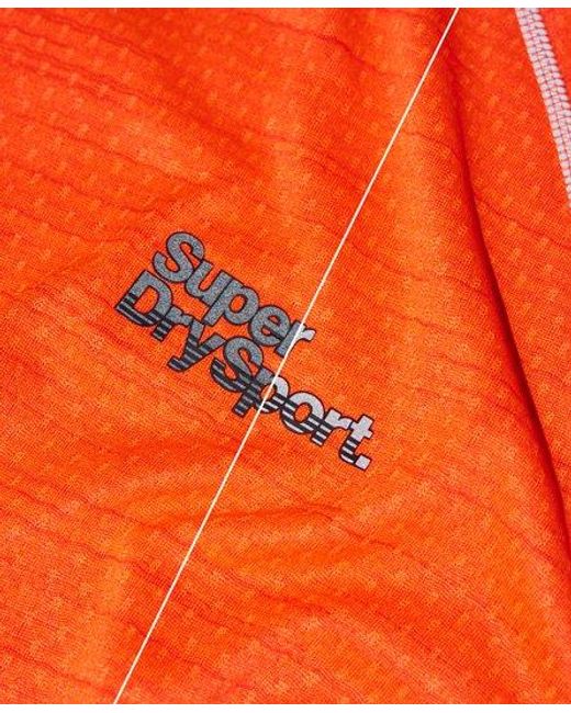 Superdry Orange Active Loose Microvent Long Sleeve Top Inferno for men