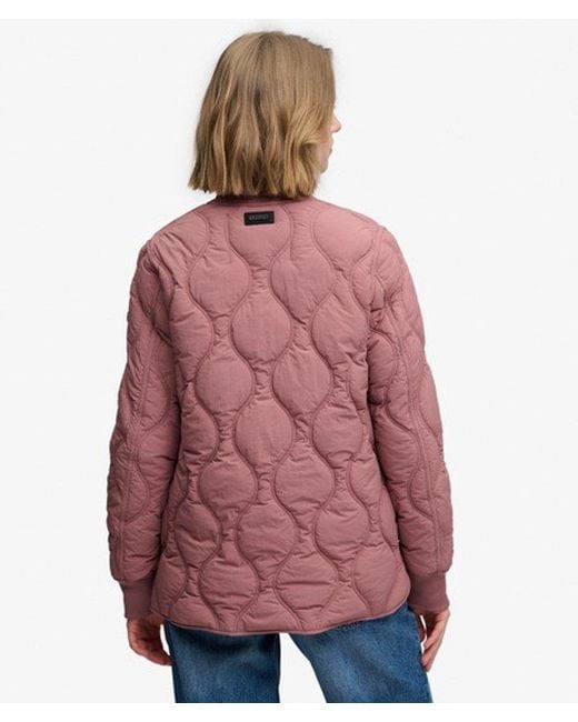 Superdry Red Short Onion Quilt Liner Jacket