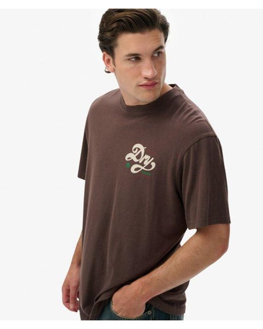 Superdry Brown & Co Tap Room Oversized T-shirt for men