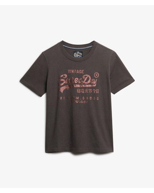 Superdry Gray & Co Embellished Vintage Logo Relaxed T-shirt