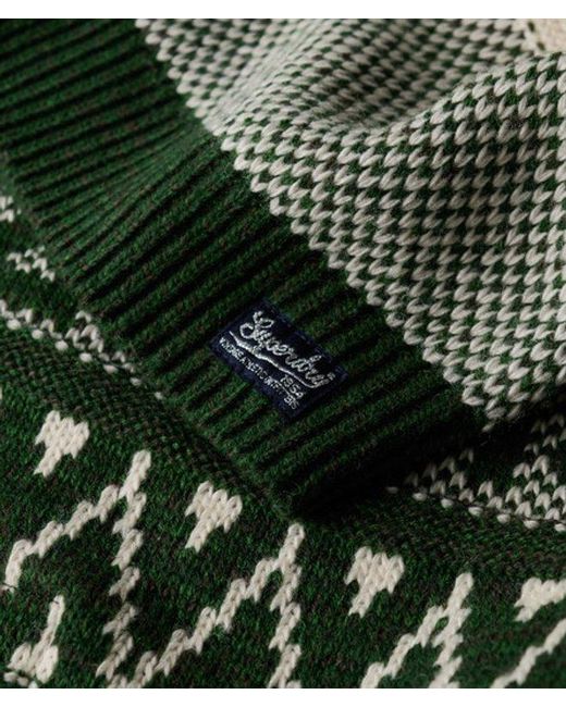 Superdry Green & Co Branded Pattern Crew Jumper