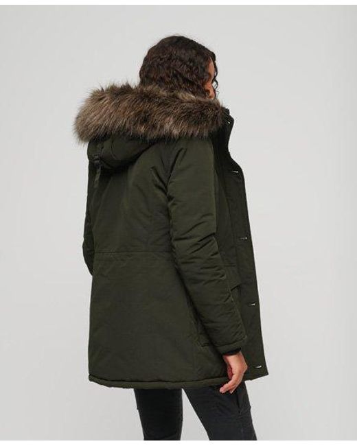 Superdry Black Everest Faux Fur Hooded Parka Coat