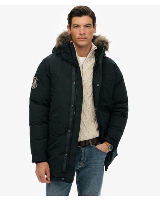 Superdry Black & Co Everest Faux Fur Parka Jacket for men