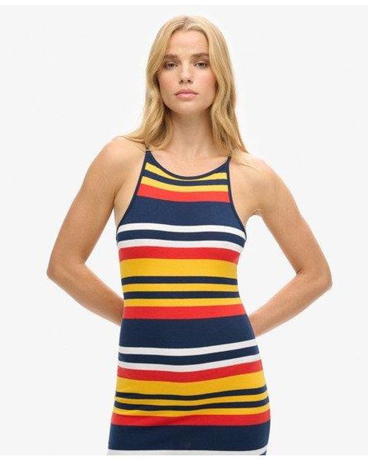 Superdry Red Jersey Stripe Cami Midi Dress