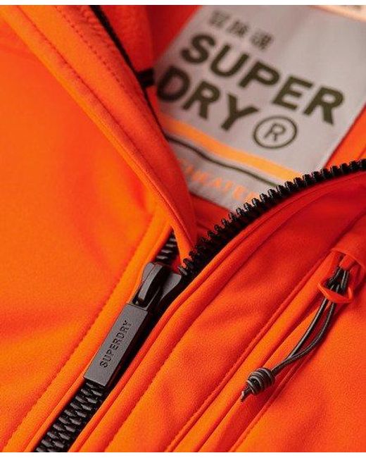 Superdry Orange Hooded Soft Shell Trekker Jacket for men
