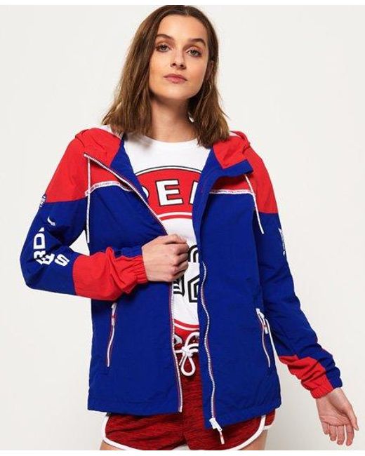 Superdry Blue Colour Block Cagoule Pacific/Pacific
