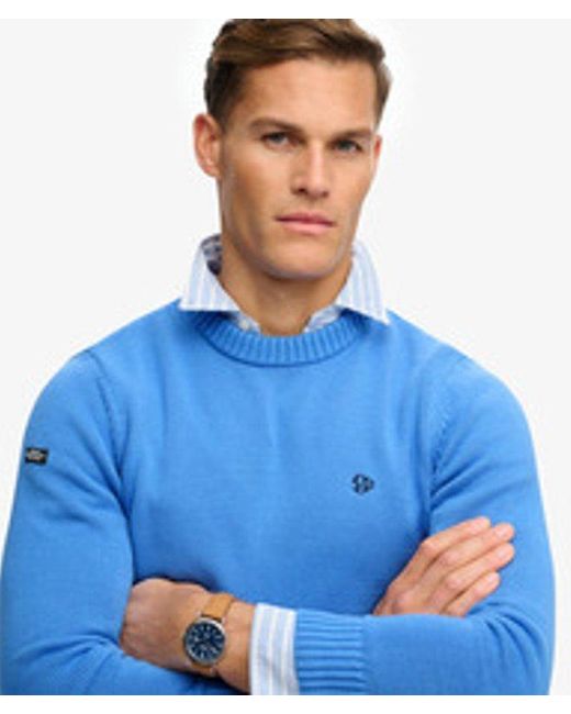 Superdry Blue Preppy Cotton Jumper X None for men