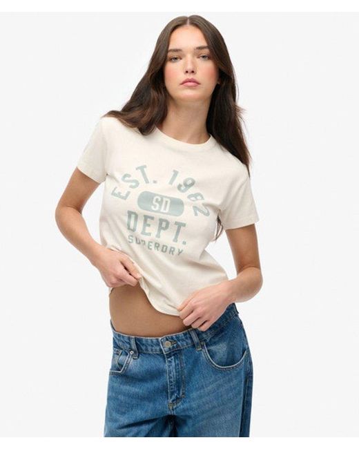 Superdry White & Co Athletic Graphic Fitted T-shirt