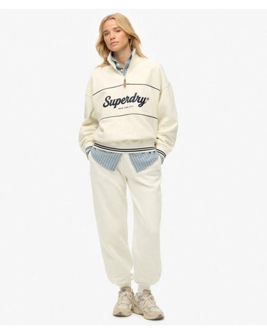 Superdry White Country Club Cuff Joggers