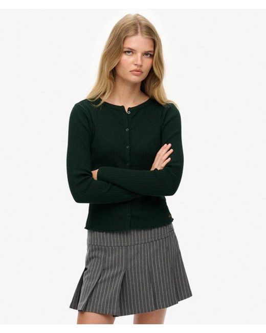 Superdry Black & Co Athletic Essentials Ribbed Cardigan