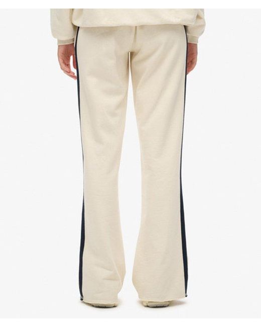 Superdry Athletic joggingbroek Met Wijde Pijpen En Strepen in het Natural