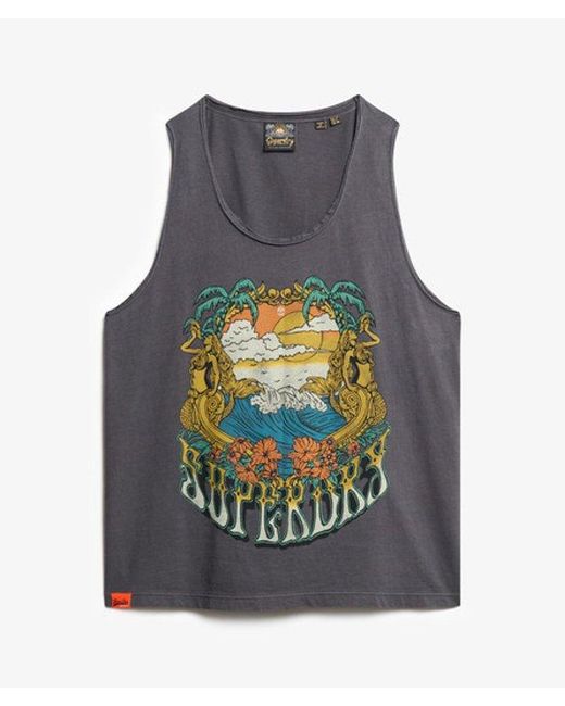 Superdry Green & Co Psych Surf Graphic Racer Vest Top