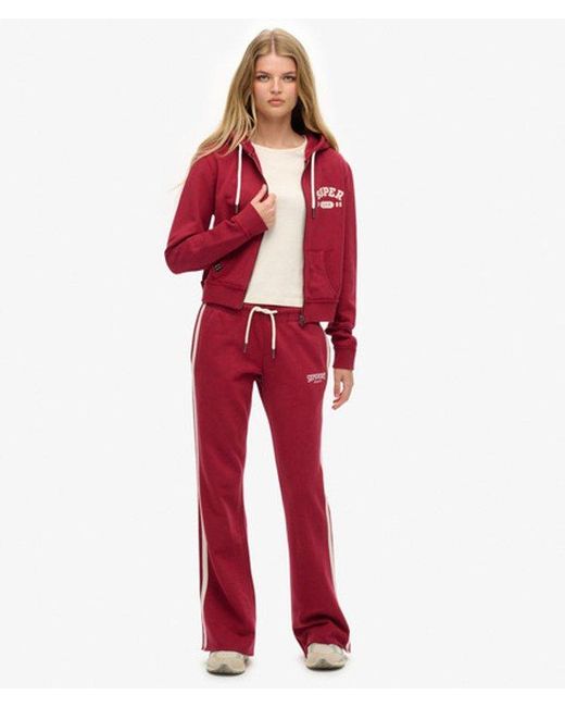 Superdry Red & Co Athletic Stripe Flare joggers