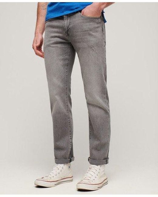 Superdry Gray Vintage Slim Straight Jeans for men