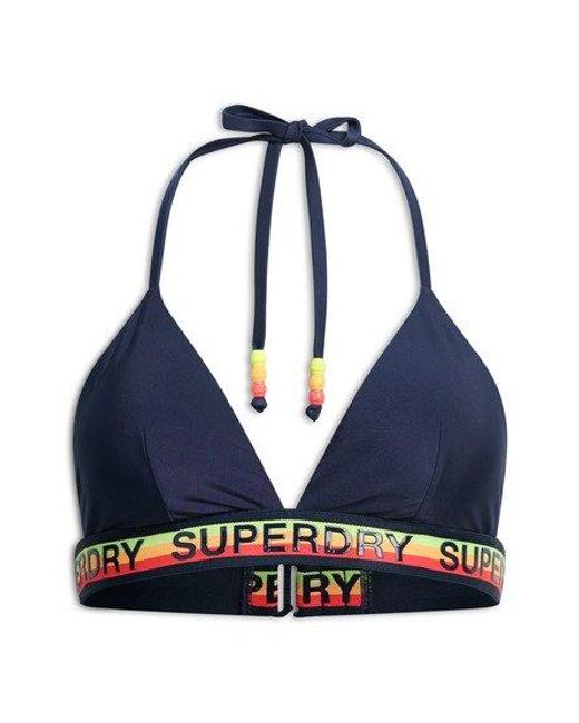 Superdry Blue Logo Triangle Bikini Top