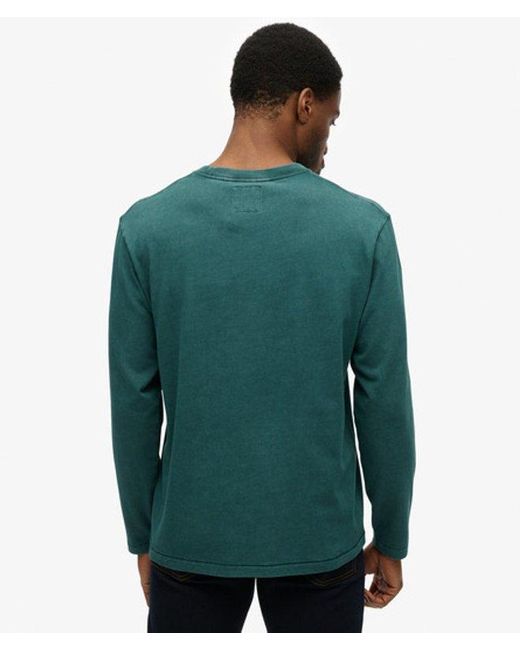 Superdry Green Athletic Essentials Long Sleeve Top for men