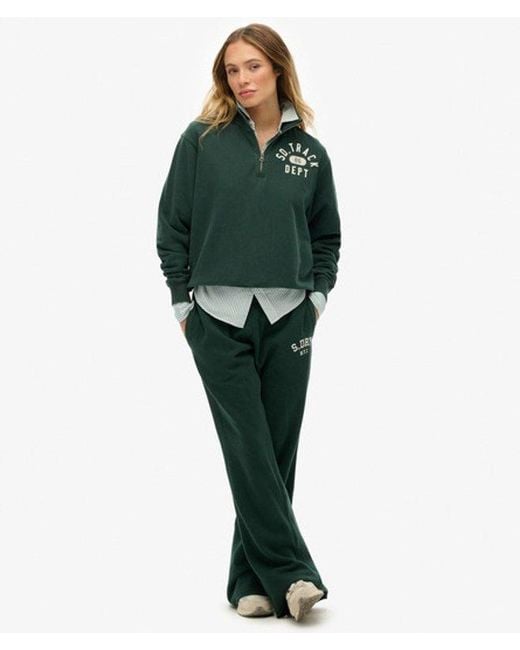 Femme Sweat À Col Zippé Et Motif Appliqué Athletic Essentials Taille Superdry en coloris Green