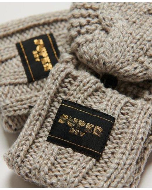 Superdry Natural Cable Knit Gloves