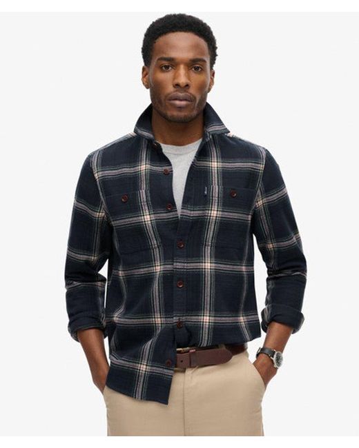Superdry Blue Vintage Check Overshirt for men