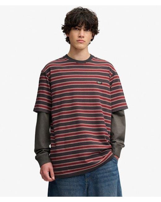 Superdry Red & Co Oversized Stripe T-shirt for men