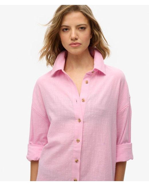Superdry Pink & Co Ibiza Long Beach Shirt
