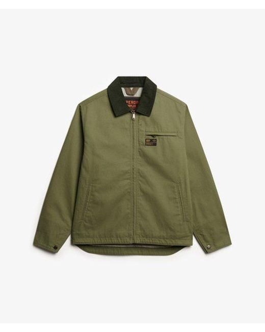 Superdry Green Cord Collar Barn Jacket for men