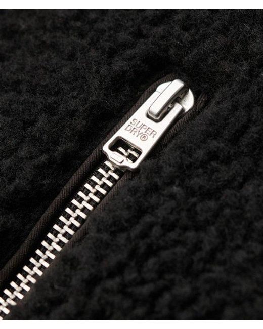Superdry Black & Co Classic Logo Badge Vintage Retro Full Zip Fleece for men
