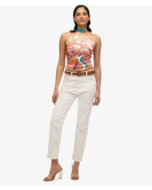 Superdry Pink & Co Jacquard Halter Top
