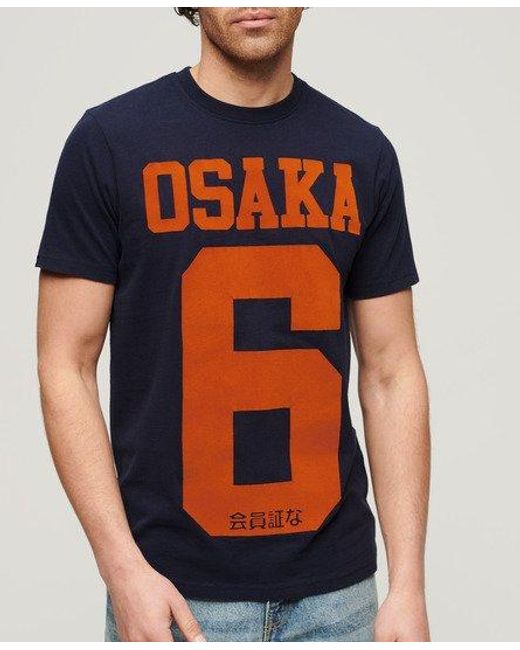 Superdry Osaka 6 T-shirt Met Print in het Blue voor heren