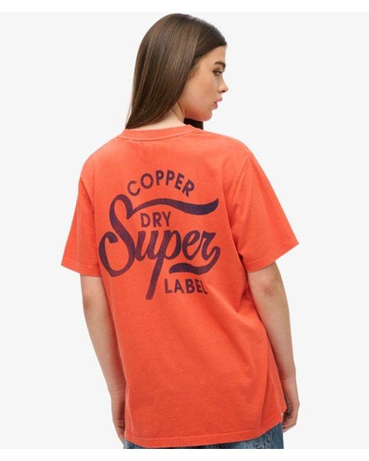 Superdry Blue & Co Oversized Copper Label Chest Graphic T-shirt