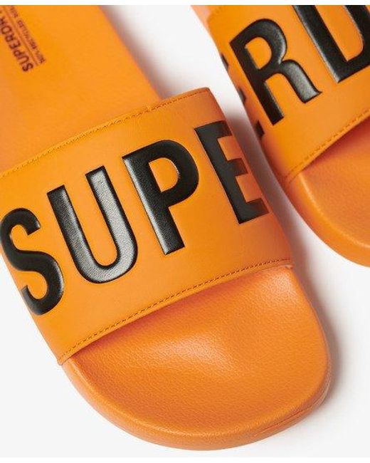 Superdry Orange Vegan Core Pool Sliders for men