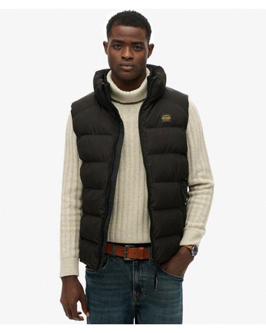 Superdry Black & Co Sports Puffer Gilet for men