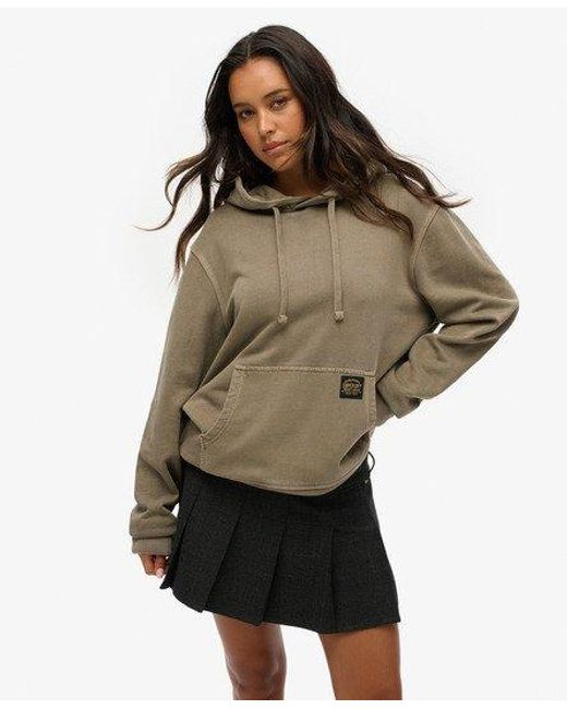 Superdry Brown Oversized Contrast Stitch Hoodie