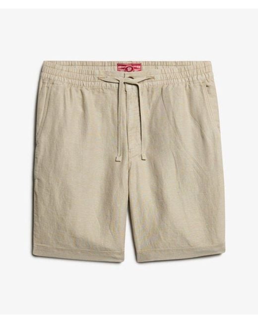 Superdry Natural The Merchant Store- Linen Shorts for men