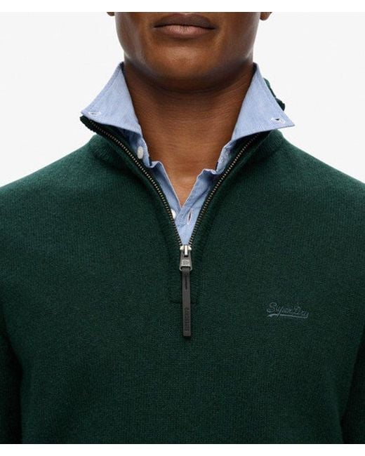 Superdry Green & Co Wool Blend Half Zip Jumper for men