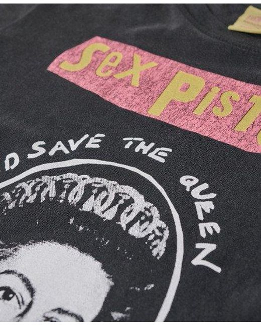 Superdry Black Sex Pistols Limited Edition Cap Sleeve T-shirt