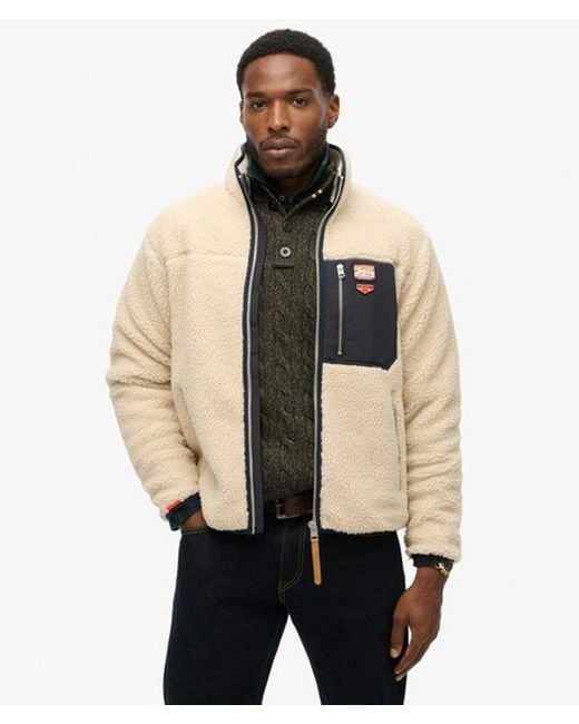 Homme Veste Polaire Borg Vintage Retro Taille Superdry pour homme en coloris Brown