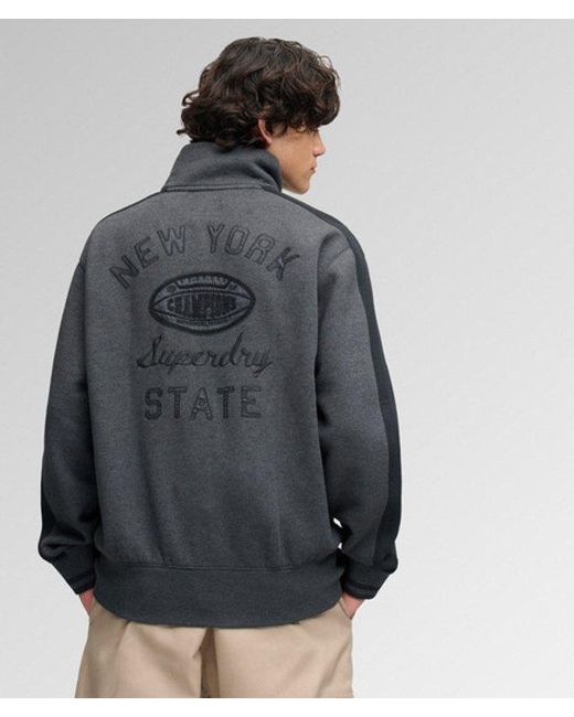 Superdry Gray Satin Applique Track Top for men