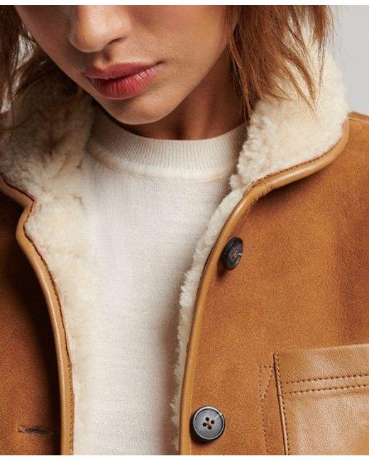 Superdry Brown Shearling Chore Jacket