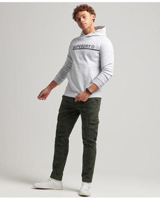 Superdry Gray Code Tech Graphic Hoodie Cadet Marl for men