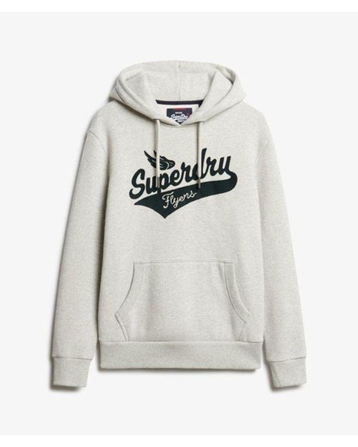 Superdry Gray & Co Flyers Script Hoodie for men