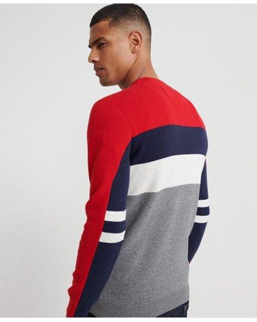 Superdry Red Mega Logo Crew Jumper Graphite Grit for men