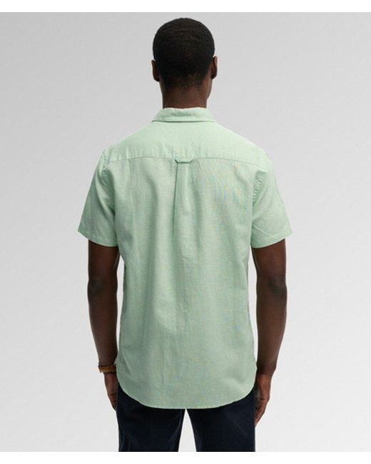 Superdry Green & Co Cotton Linen Short Sleeve Shirt for men